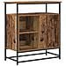 Credenza In Legno Invecchiato 69x35x80 cm Legno Ingegnerizzato e Acciaio - Foto miniatura 1