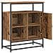 Credenza In Legno Invecchiato 69x35x80 cm Legno Ingegnerizzato e Acciaio - Foto miniatura 5