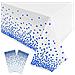 Set Di 2 Tovaglie Monouso Bianche A Pois Blu 137 X 274 Cm - Foto miniatura 1