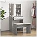 Set Tavolo da Toeletta con LED Grigio Sonoma Legno Multistrato - Foto miniatura 3
