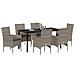 Set da Pranzo per Giardino con cuscino 7 pcs Grigio Poly Rattan - Foto miniatura 3
