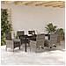 Set da Pranzo per Giardino con cuscino 7 pcs Grigio Poly Rattan - Foto miniatura 4