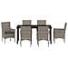 Set da Pranzo per Giardino con cuscino 7 pcs Grigio Poly Rattan - Foto miniatura 7