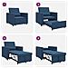 Divano Letto Singolo Blu 90 x 165 x 87 cm Tessuto - Foto miniatura 9