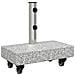Base Ombrello con Ruote per Pali Ø38/48mm Grigio Granito 25 kg Rettangolare - Foto miniatura 1