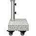 Base Ombrello con Ruote per Pali Ø38/48mm Grigio Granito 25 kg Rettangolare - Foto miniatura 6