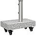 Base Ombrello con Ruote per Pali Ø38/48mm Grigio Granito 25 kg Rettangolare - Foto miniatura 7