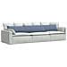 Cuscini da Divano 2 pcs Blu 200 x 40 cm Tessuto in Cords - Foto miniatura 3
