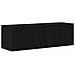 Mobile TV da parete Nero 60 x 31 x 29.5 cm Legno multistrato - Foto miniatura 1