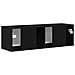Mobile TV da parete Nero 60 x 31 x 29.5 cm Legno multistrato - Foto miniatura 8
