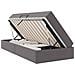 Letto con contenitore e materasso 2 pcs Grigio Pelle - Foto miniatura 1