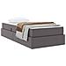 Letto con contenitore e materasso 2 pcs Grigio Pelle - Foto miniatura 3