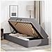 Letto con contenitore e materasso 2 pcs Grigio Pelle - Foto miniatura 4