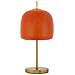 Lampada Da Tavolo Oldy In Ferro Dorato Con Diffusore In Vetro Arancione - Foto miniatura 1