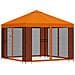 Gazebo da giardino con pareti laterali 3 x 3 m Arancione - Foto miniatura 3