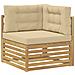 Set di divani da esterno con cuscino 7 pcs Bianco e Beige - Foto miniatura 3