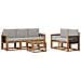 Set di divani da esterno 6 pcs Naturale e Grigio Chiaro - Foto miniatura 1