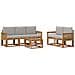 Set di divani da esterno 6 pcs Naturale e Grigio Chiaro - Foto miniatura 1