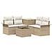 Set di divani 6 pz 4-Numero di posti Beige e Bianco Crema - Foto miniatura 1