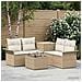 Set di divani 6 pz 4-Numero di posti Beige e Bianco Crema - Foto miniatura 8