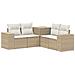 Set di divani 5 pz Beige e Bianco Crema - Foto miniatura 1