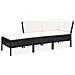 Set Divani da Giardino 3 pz con Cuscini in Polyrattan Nero - Foto miniatura 1