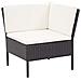 Set Divani da Giardino 3 pz con Cuscini in Polyrattan Nero - Foto miniatura 3