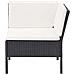 Set Divani da Giardino 3 pz con Cuscini in Polyrattan Nero - Foto miniatura 4