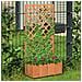 Fioriera Da Esterno In Legno Con Spalliera A Griglia Per Rampicanti - Foto miniatura 3