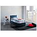 Letto Singolo Cassiopea, Letto Contenitore Con Rivestimento In Tessuto, 100% Made In Italy, Apertura Frontale, Adatto Per Materasso Cm 80x200, Blu - Foto miniatura 1