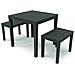 Set Salotto Da Esterno Moncalieri, Set Da Giardino Con 1 Tavolo Quadrato E 2 Panche, Set Indoor E Outdoor Da Pic Nic, 100% Made In Italy, Antracite - Foto miniatura 1