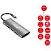 Adattatore multifunzione USB-C 9 Gigabit Lan USB 3.2,SD 100 W,Colore Argento - Foto miniatura 3