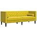 Divano Chesterfield Con Rinforzi 3 Posti Giallo In Velluto - Foto miniatura 2