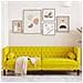 Divano Chesterfield Con Rinforzi 3 Posti Giallo In Velluto - Foto miniatura 1