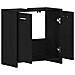 Mobile Lavabo Bagno Rovere Nero 60x30x60cm in Legno Multistrato - Foto miniatura 3