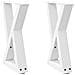 Gambe Per Tavolino 2 Pz Bianco 28x(42-43,3) Cm In Acciaio - Foto miniatura 2
