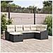 Set di Divani da Giardino 6 Pezzi con Cuscini in Rattan Polyrattan Nero - Foto miniatura 2