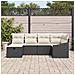 Set di Divani da Giardino 6 Pezzi con Cuscini in Rattan Polyrattan Nero - Foto miniatura 3