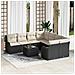 Set di divano da giardino a 9 pezzi con cuscini Nero Rattan, Divano da giardino a 2 posti con cuscini Nero Rattan - Foto miniatura 2