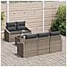 Set Divani Giardino Cuscini 6 Pezzi Grigio Rattan Polietilene - Foto miniatura 3