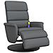 Poltrona Reclinabile Massaggiante Poggiapiedi Grigia Similpelle - Foto miniatura 1