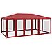 Tenda per Feste con 10 Pareti Laterali in Rete Rossa 6x4 m HDPE - Foto miniatura 1