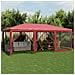 Tenda per Feste con 10 Pareti Laterali in Rete Rossa 6x4 m HDPE - Foto miniatura 2
