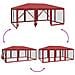 Tenda per Feste con 10 Pareti Laterali in Rete Rossa 6x4 m HDPE - Foto miniatura 6