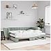Divano Letto Estraibile Materassi Grigio Chiaro 80x200 Velluto - Foto miniatura 2