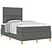 Letto a molle con materasso grigio scuro in tessuto, doppio e compatto - Foto miniatura 1