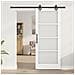 Porta Scorrevole  con Set di Hardware 'ORKDAL'Bianco in Legno Massello e Vetro, Porta Interna  con Vetro 'ORKDAL'Bianco 83x202x4 cm - Foto miniatura 3