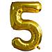 Palloncino Foil Numero 5 Compleanno Anniversario Oro 80 Cm - Foto miniatura 1