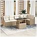 Set Divano da Giardino 7 pcs Beige 100 x 55 x 73 cm Poly Rattan - Foto miniatura 2