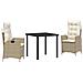 Set da Pranzo per Giardino 3 pcs Beige polyrattan - Foto miniatura 1